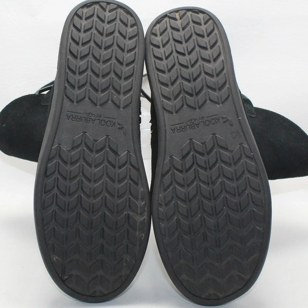 Koolaburra by UGG Black Suede Fur Lined Lace Back Boots 1019361 Womens 7‎